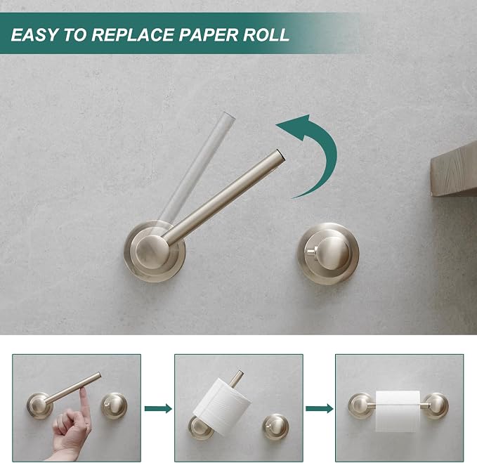 Hoimpro Wall Mounted Rustproof Toilet Tissue Paper Holder Bathroom Accessories - Image 3