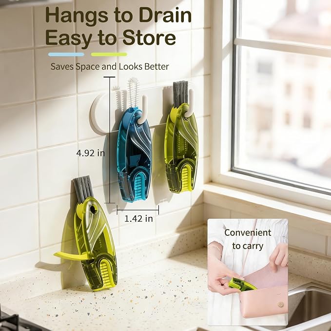 3 in 1 Cup Lid Gap Cleaning Brush Set, 3 Colors - Image 5