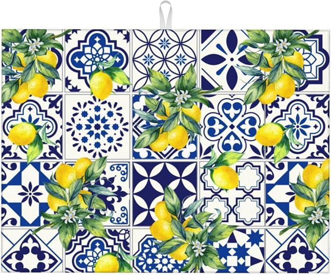 Lemon Mexican Tilt Dish Drying Mat by Unknown