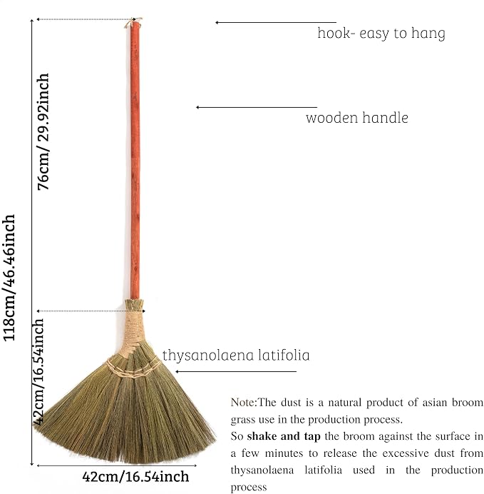 Vietnamese Natural Straw Broom – Handmade Soft Grass Broom - Image 2