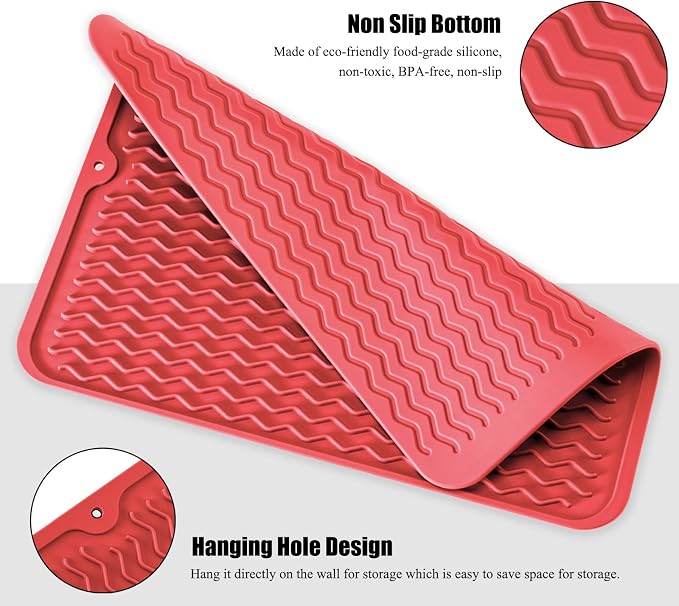Large 14" x 11" Silicone Dish Drying Mat - Image 4