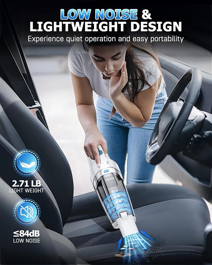 AHNR Handheld Vacuum Cordless, 16000PA Powerful Suction Hand Held Vacuum Dust - Image 7