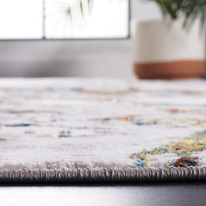 SAFAVIEH Amelia Collection Accent Rug - 4'5" x 6'5", Grey & Blue Gold, Modern Abstract Design, Non-Shedding & Easy Care, Ideal for High Traffic Areas in Entryway, Living Room, Bedroom (ALA293M)