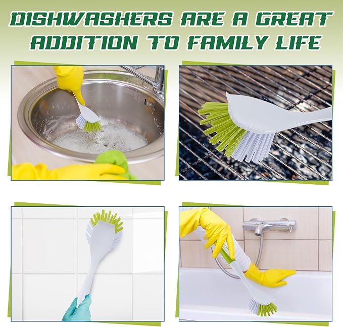 Hsei 20 Pcs Light Green Kitchen Scrub Dish Brush Bulk - Image 4