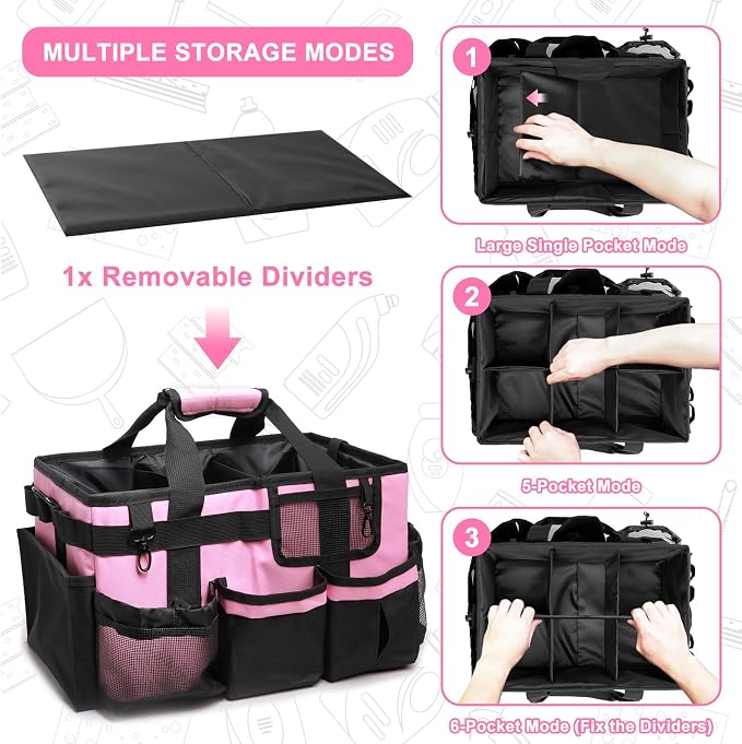 Large Cleaning Caddy Bags, Cleaning Supplies Organizer - Image 3