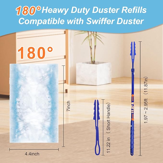 50 Count Duster Refills Kit for Swiffe Duster, One-Sided Electrostatic Duster - Image 3