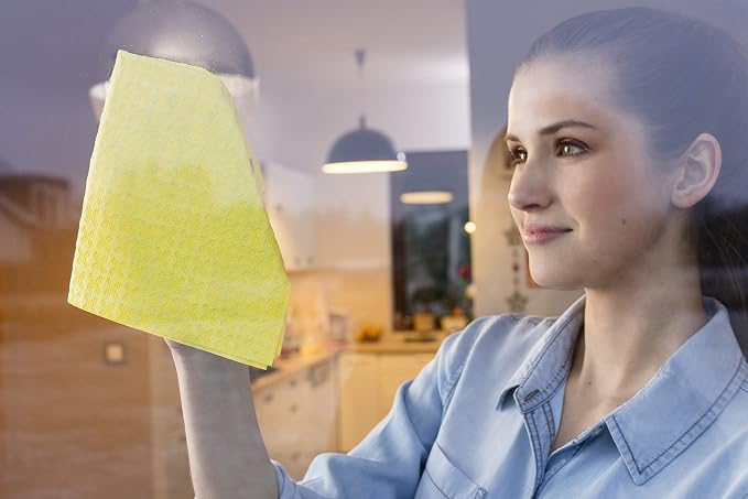 Vileda Actifibre Cloth for Cleaning Glass – Yellow - Image 5