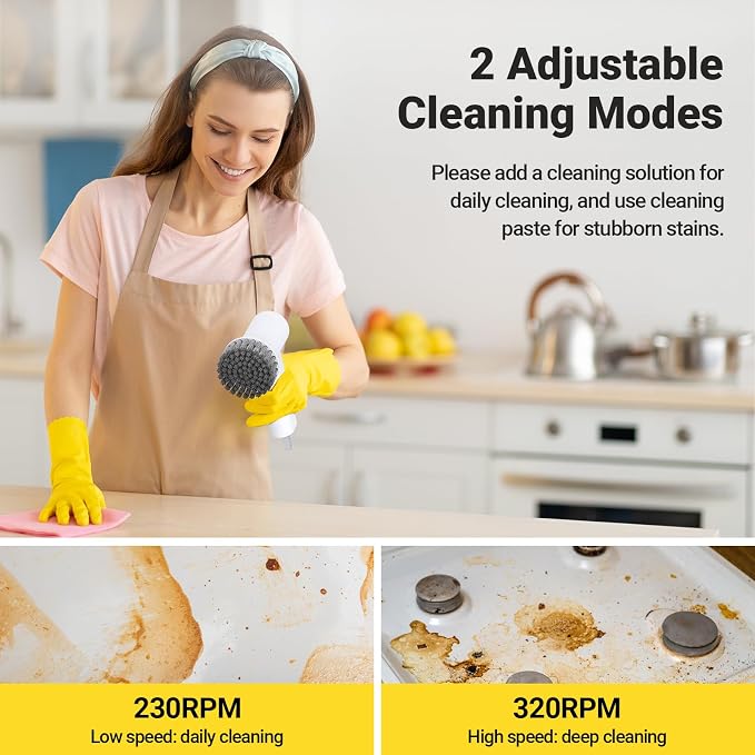 Electric Spin Scrubber, 2000 mAh Cordless Power Scrubber - Image 3
