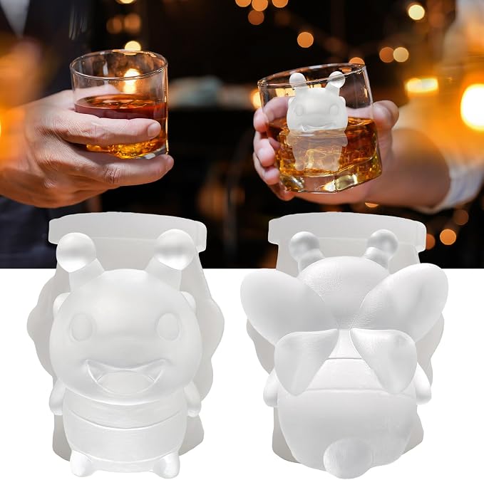 3D Bee Ice Cube Silicone Molds Tray by SIUPER