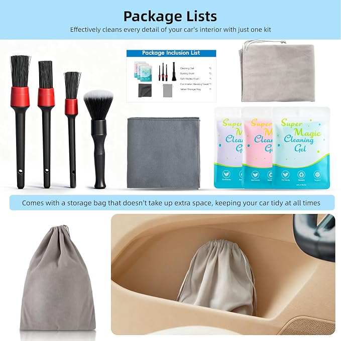 TICARVE 9Pcs Car Interior Detailing Kit - Image 8