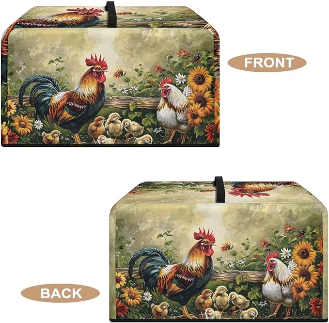 Microwave Cover, Thanksgiving Microwave Dust Cover Waterproof Microwaves Oven Covers Rooster Microwaves Accessories Decorative Kitchen Appliance Cover for Air Fryer Toaster