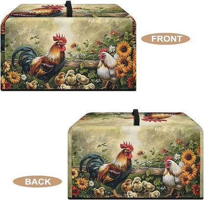 Microwave Cover, Thanksgiving Microwave Dust Cover Waterproof Microwaves Oven Covers Rooster Microwaves Accessories Decorative Kitchen Appliance Cover for Air Fryer Toaster