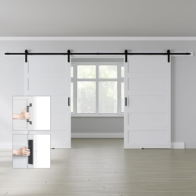 Double 42" x 96" White Barn Door - Image 4