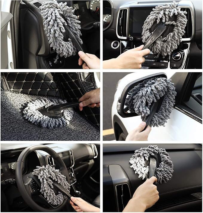 MoKo Car Duster, 2 Pack Super Soft Microfiber Dash Duster Detail Brush Set - Image 6