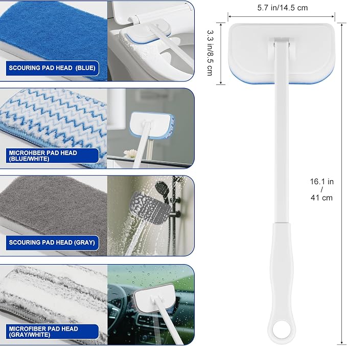 MOSEN Scrub Brush for Shower, 4-in-1 Cleaning Brushes - Image 2