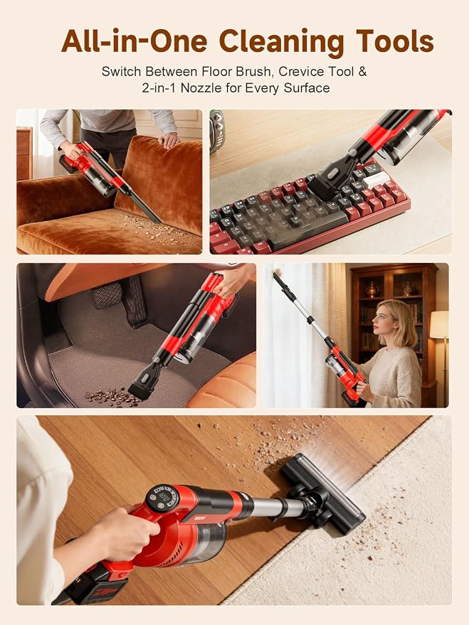60KPa Cordless Vacuum Cleaner for Home, 700W Pet Vacuum, 70-Min Runtime - Image 8