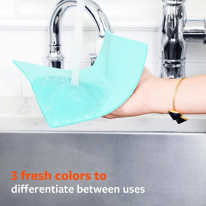 Full Circle Squeeze Swedish Dish Cloths – 6 Pack Reusable Cellulose Sponge - Image 5