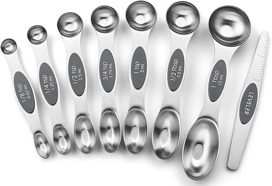 Spring Chef Stainless Steel Magnetic Measuring Spoons Set of 8 by SpringChef