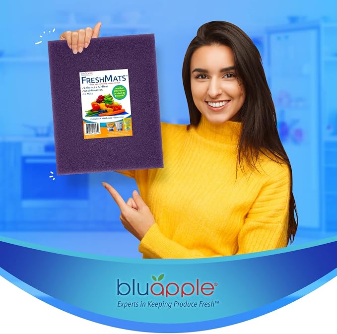Bluapple FreshMats, Refrigerator Bin Liner, Fridge Drawer Mats, Crisper Life - Image 7