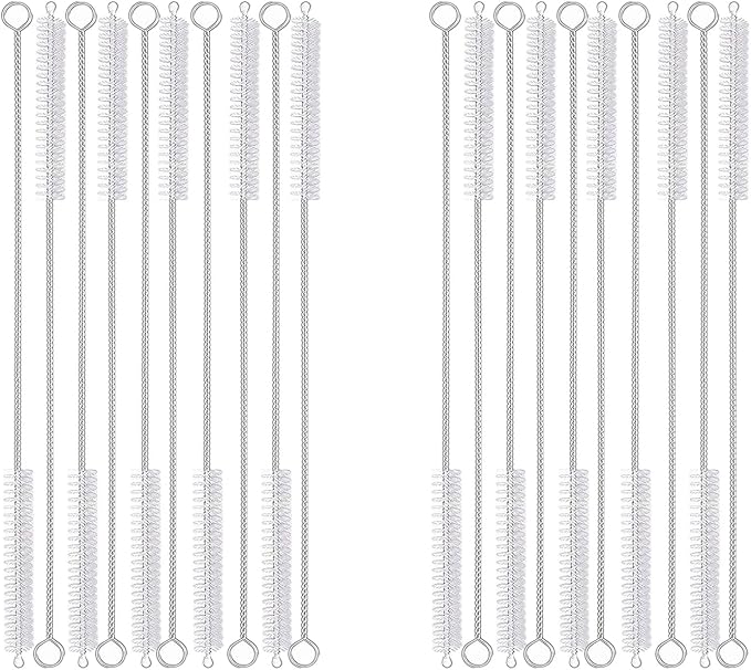 20PCS Straw Cleaner Brush kit, Straw Brush of 8mm-10.6 inch by KINGSEM