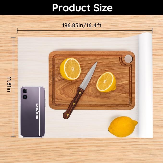 Drawer Liner, 11.8" W x 197" L x 0.03" T, Shelf Liner Non Adhesive, Non Slip - Image 2