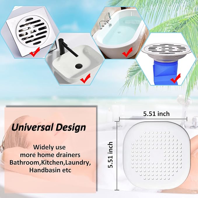 Hair Drain Catcher, Square Drain Cover - Image 5