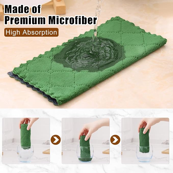 Mordimy 12 Pack Kitchen Cloths Dish Towels, Super Soft and Absorbent Dish Cloths - Image 3