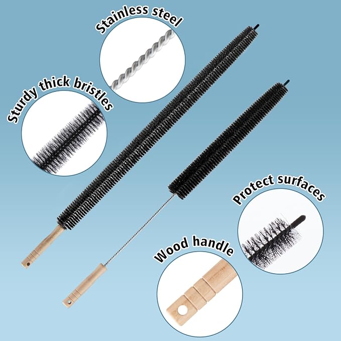 2 Pack Dryer Vent Cleaning Brush, Dryer Vent Cleaner Brush Set, Trap and Duct - Image 6