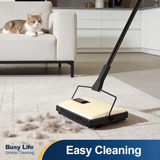 Yocada Manual Carpet Sweeper Cleaner Household Sweeper Lightweight Hand Push - Image 8