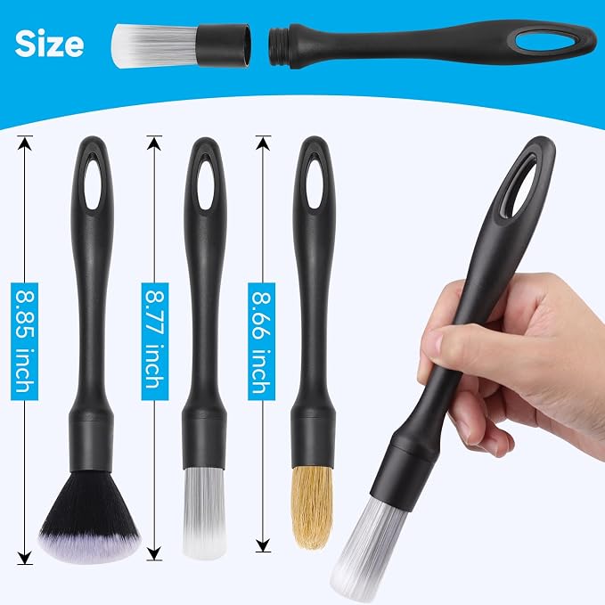 9 Pcs Car Detailing Brush Set No Scratch - Image 2