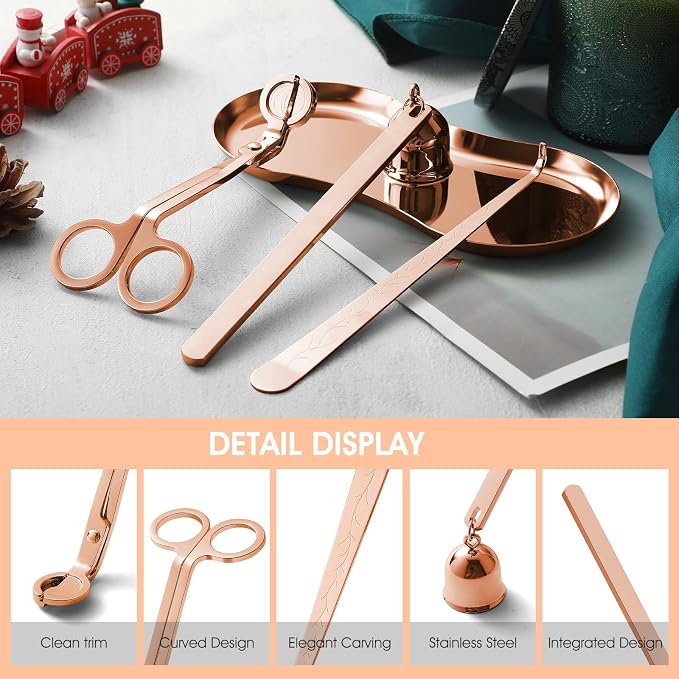 PATOISE 3 in 1 Candle Accessory Set Mini, Candle Wick Trimmer Cutter, Candle - Image 2