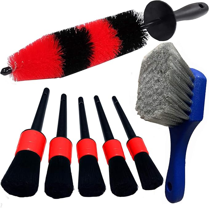 7Pcs Wheel & Tire Brush, car Detailing kit, 17inch Long Soft Wheel Brush 5 car by LUCKLYJONE