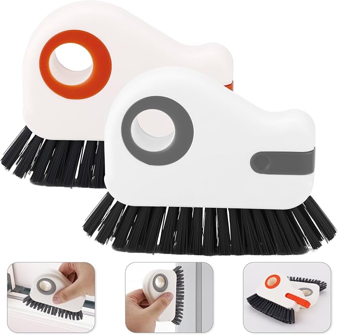 2pcs Crevice Cleaning Brush, Hard Bristle Window Track Cleaning Tools 2 in 1 by PEUTIER
