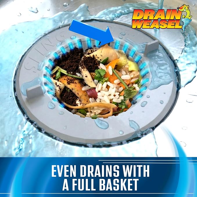 Slingshot Kitchen Sink Drain Strainer Cover Basket, Food Catcher and Stopper - Image 7