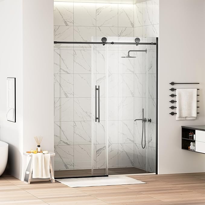 WinZo Frameless Shower Door 56-60 in W x 75 in H, Sliding Shower Door by winzo
