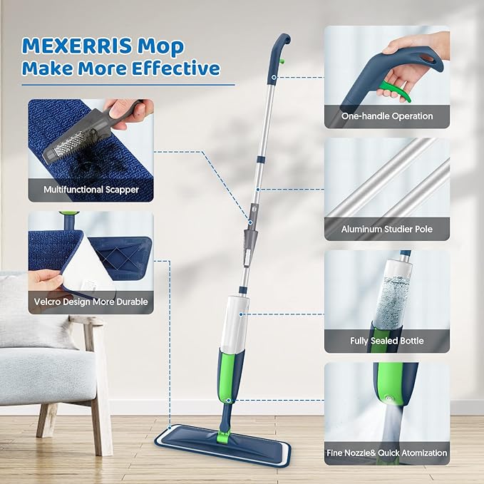 Spray Wet Mops with 5X Washable Pads Mops - Image 5
