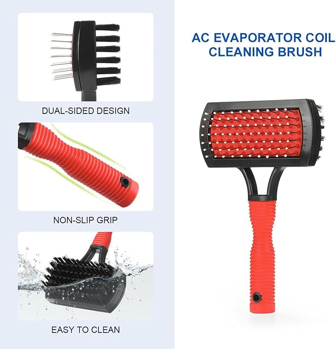 AC Coil Cleaning Brush, Double-Sided Evaporator Coil Cleaner, Fin Comb - Image 8