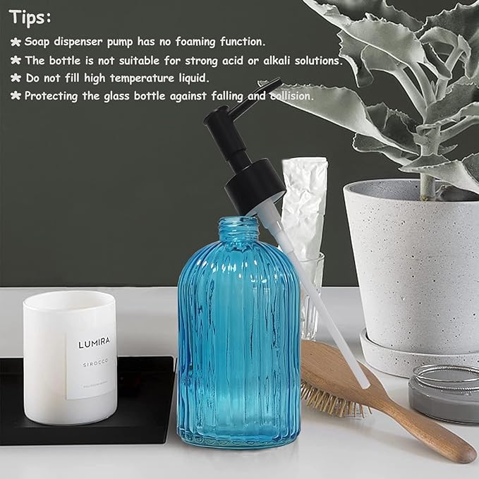 Blue Glass Soap Dispenser Set - Image 6