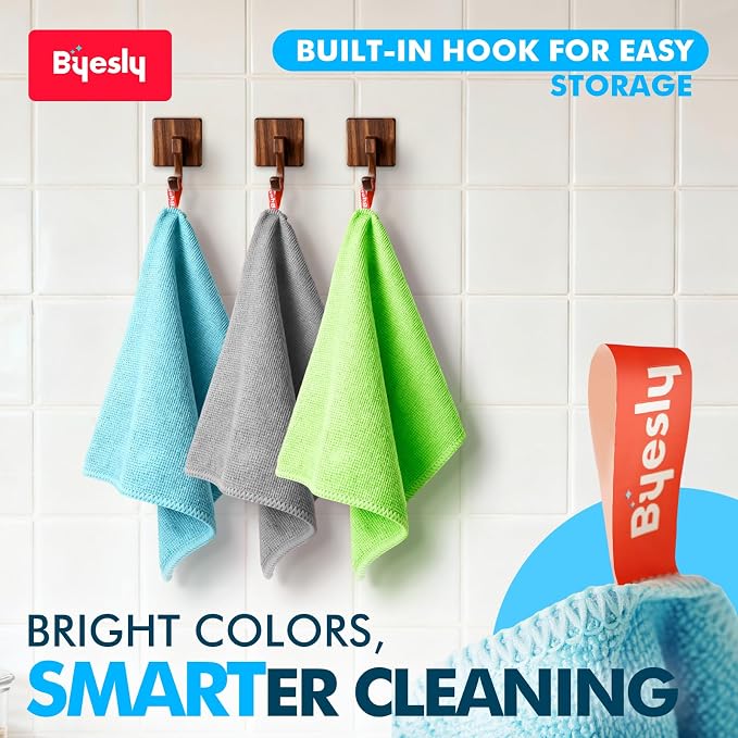 12-Pack Microfiber Cleaning Cloth, 11.5x11.5 Microfiber Towels - Image 4