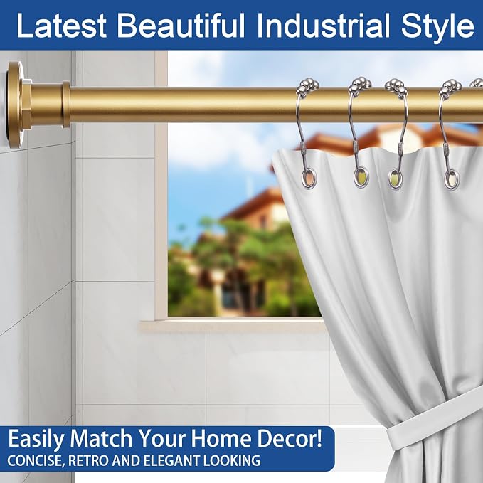 BRIOFOX Industrial Shower Curtain Rod - Image 3
