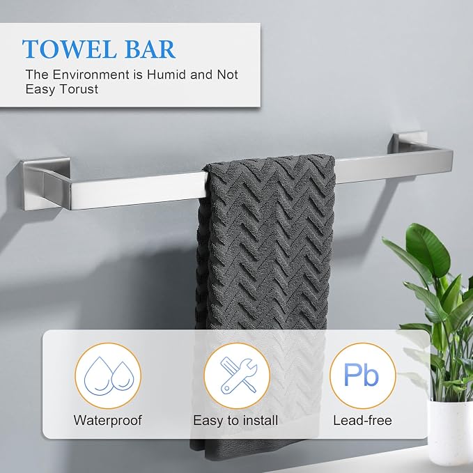 Brushed Nickel Bathroom Towel Bar Set Bathroom Accessories Hardware Set - Image 2