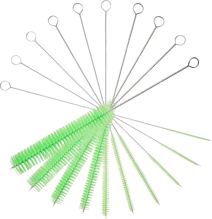 10" Tube Cleaning Brush Set, 5 Pack Small, Extra Long Nylon Straw Brushes - Image 5