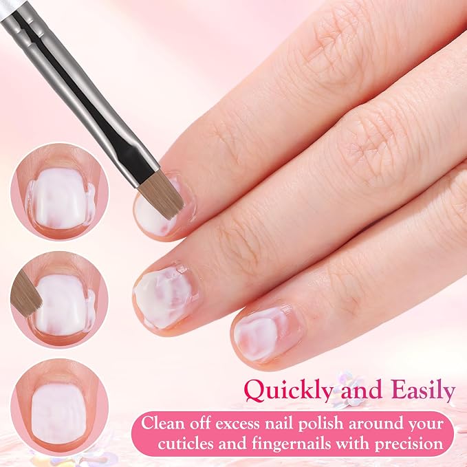 White Nail Art Clean Up Brushes - Image 2