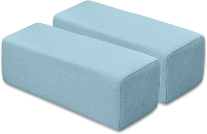 Couch Arm Rest Pillow, Linen Armrest Cushion, High Density Foam Armrest Cushion, Removable & Washable Rectangular Headboard Elbow Support for Armchair Sofa Bed,Blue-2pcs,7.9x7.9x19.7