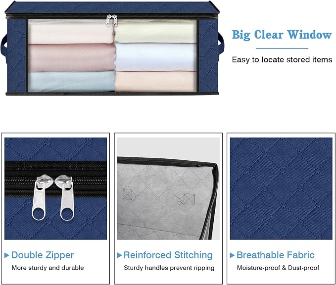 HomeHacks Storage 6-Pack Clothes Organizer Storage Bags Foldable Storage Box - Image 4