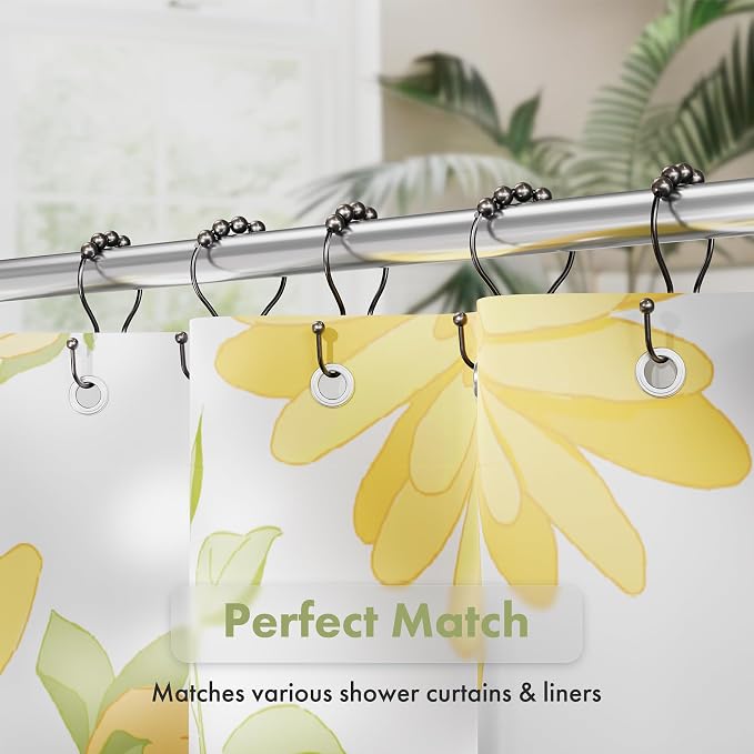 AmazerBath Shower Curtain Hooks, Shower Curtain Rings, Metal Bronze Shower - Image 4