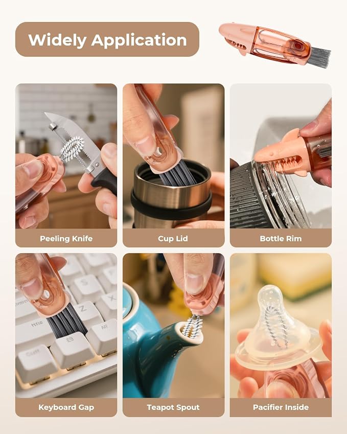 3 in 1 Multifunctional Cup Lid Cleaning Brush, Cup Crevice Cleaning Tools - Image 7