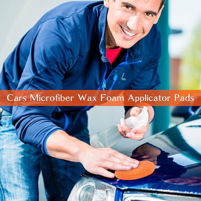 Tanlade 50 Pcs Car Detailing Microfiber Applicator Pad Wax Applicator Wash - Image 3
