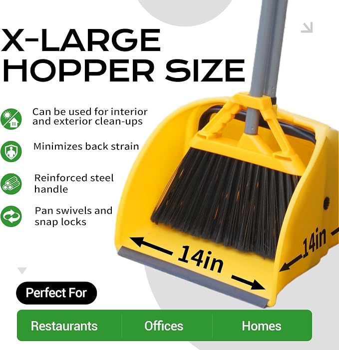 Commercial Broom and Dustpan Set Debris Dustpan - Image 2