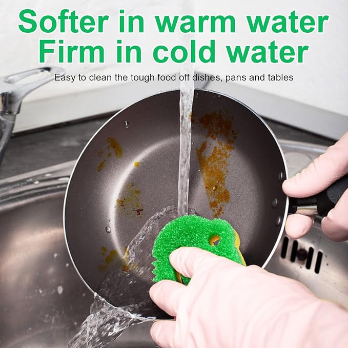 SmilePowo 5 Pack Frog Dual-Sided Multi-Functional Scrub Sponge, Dual-Sided - Image 6